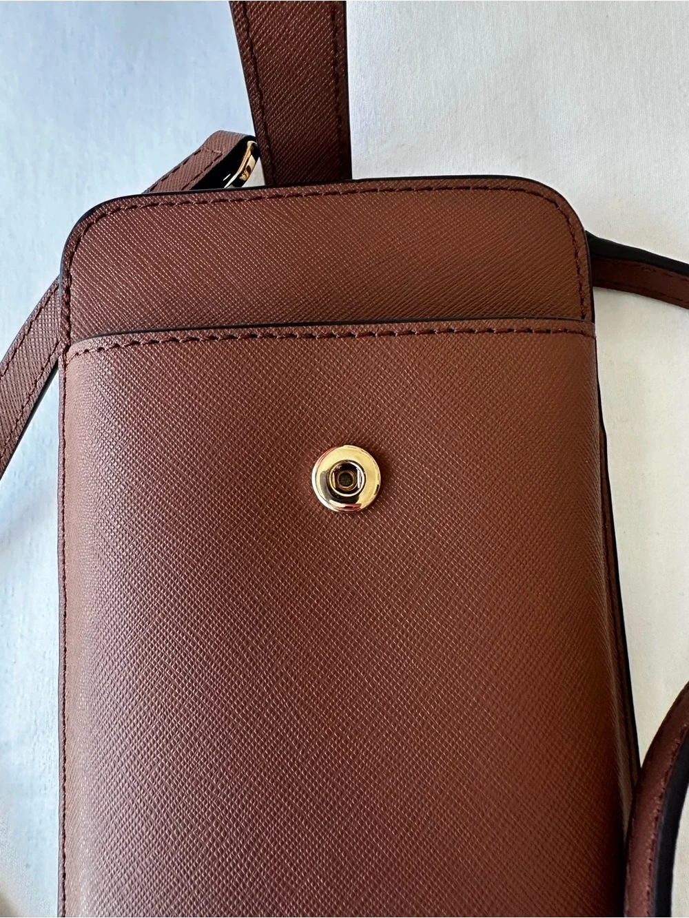 Michael Kors Jet Set Travel Smartphone Crossbody Brown Leather Phone Bag